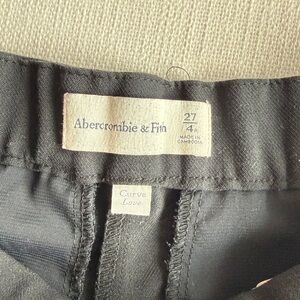 Abercrombie & Fitch Black Sloan Tailored Wide Leg Pant Curve Love